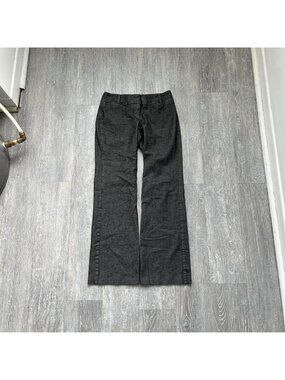 Charcoal Grey Vintage “Le Chateau” Low-Rise Preppy Flared / Wide Leg Dress Pants
